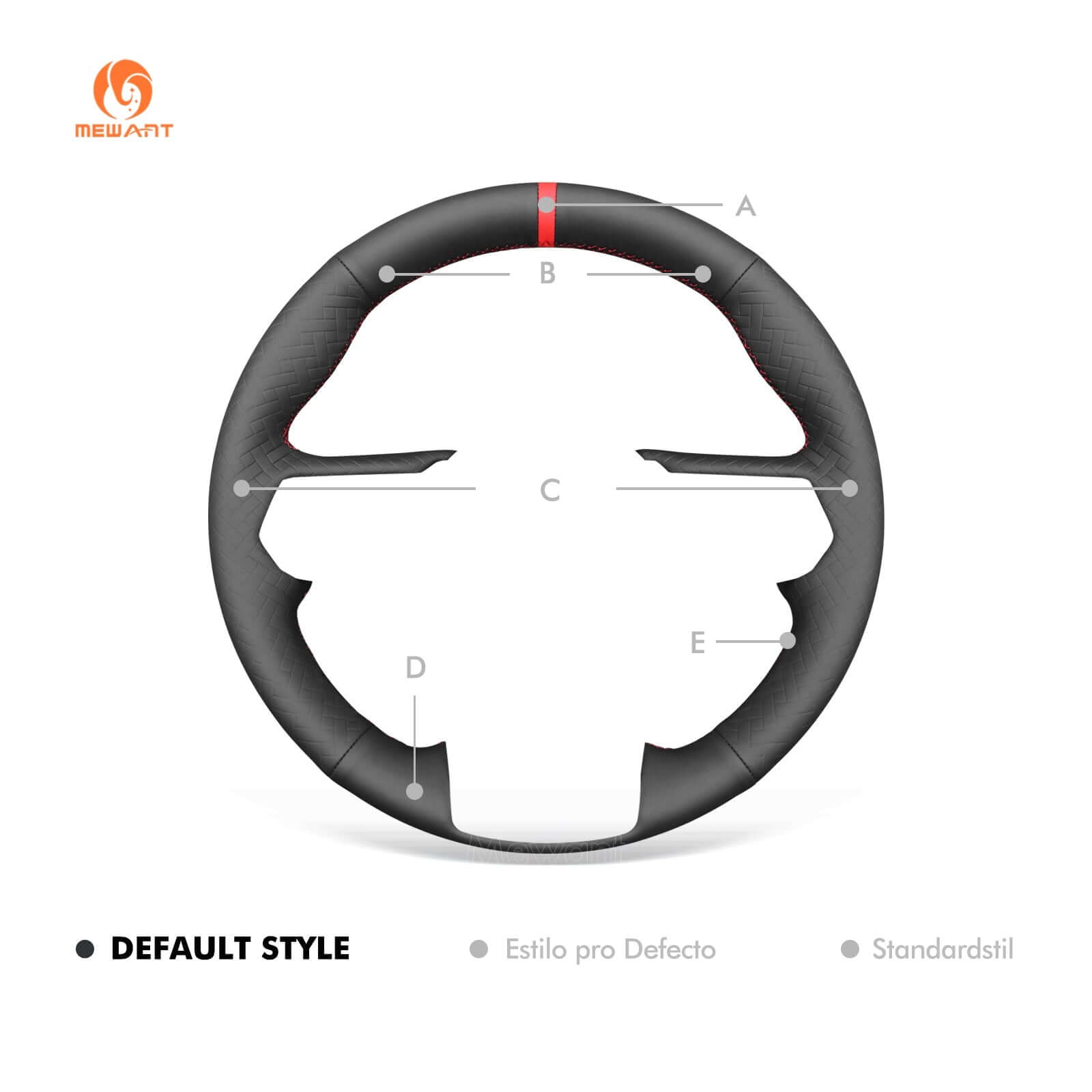 MEWANT Leather Car Steering Wheel Cover for Ford Escape 2008 - 2012 - Alcantara, Leather, Carbon Fiber, Easy Install, Non - Slip, Best Steering Wheel Cover