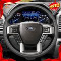 MEWANT Leather Car Steering Wheel Cover for Ford F - 150 F150/ F - 250 F250/ F - 350 F350/ F - 450 F450/ Expedition - Alcantara, Leather, Carbon Fiber, Easy Install, Non - Slip, Best Steering Wheel Cover