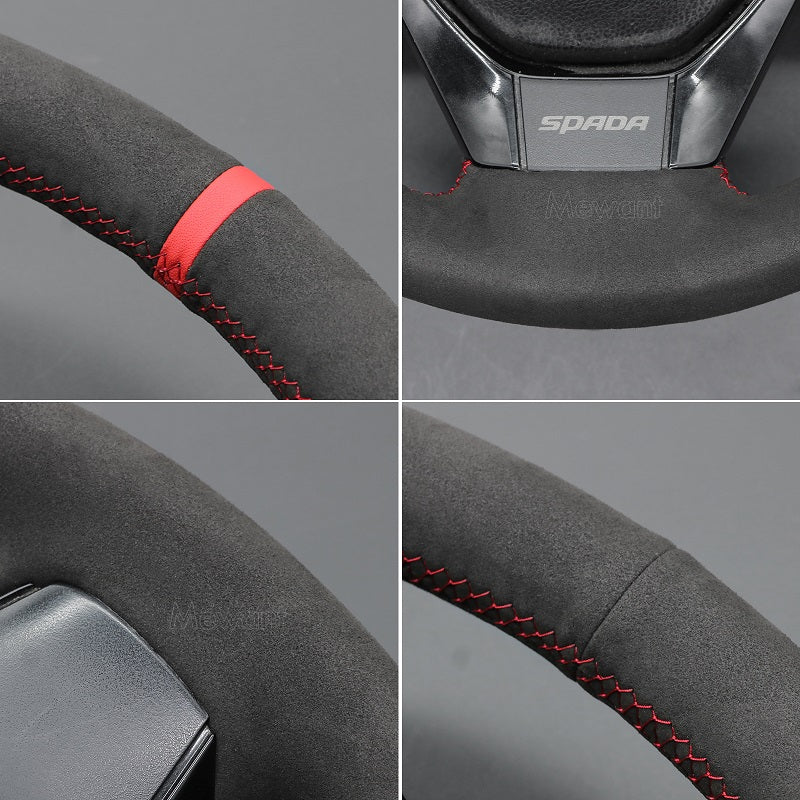 MEWANT Leather Car Steering Wheel Cover for Honda Spada Freed 2010 - 2015 - Alcantara, Leather, Carbon Fiber, Easy Install, Non - Slip, Best Steering Wheel Cover
