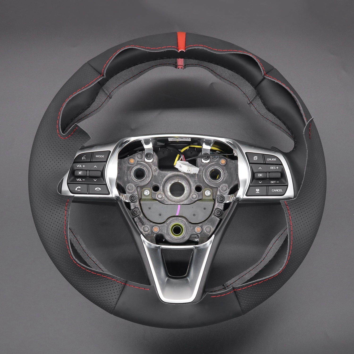 MEWANT Leather Car Steering Wheel Cover for Hyundai Sonata / Hyundai Sonata VII(LF) - Alcantara, Leather, Carbon Fiber, Easy Install, Non - Slip, Best Steering Wheel Cover