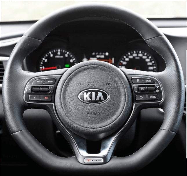 MEWANT Leather Car Steering Wheel Cover for Kia Sportage 2017 - 2019 / Optima 2016 - 2018 - Alcantara, Leather, Carbon Fiber, Easy Install, Non - Slip, Best Steering Wheel Cover