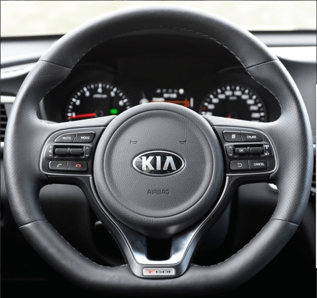 MEWANT Leather Car Steering Wheel Cover for Kia Sportage 2017 - 2019 / Optima 2016 - 2018 - Alcantara, Leather, Carbon Fiber, Easy Install, Non - Slip, Best Steering Wheel Cover