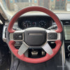 MEWANT Leather Car Steering Wheel Cover for Land Rover Defender Discovery - Alcantara, Leather, Carbon Fiber, Easy Install, Non - Slip, Best Steering Wheel Cover