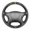 MEWANT Leather Car Steering Wheel Cover for Mercedes Benz C - Class W203 / C32 AMG - Alcantara, Leather, Carbon Fiber, Easy Install, Non - Slip, Best Steering Wheel Cover