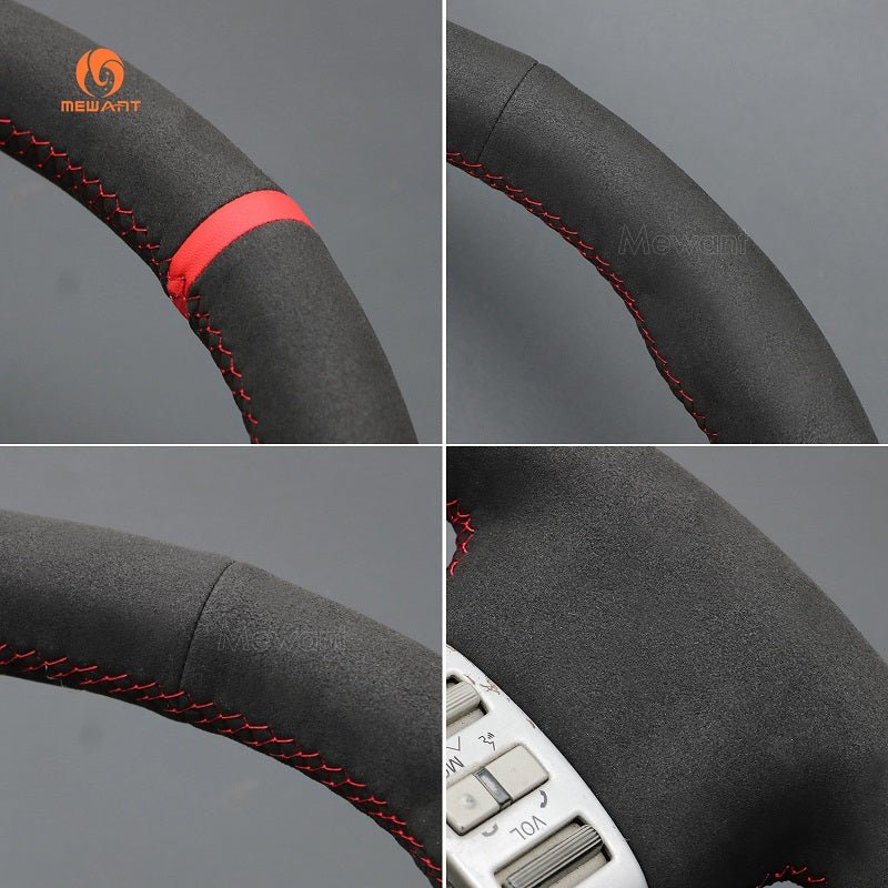 MEWANT Leather Car Steering Wheel Cover for Nissan Armada Titan 2004 - 2012 - Alcantara, Leather, Carbon Fiber, Easy Install, Non - Slip, Best Steering Wheel Cover