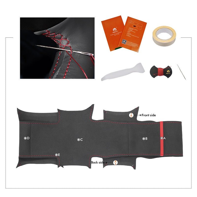 MEWANT Leather Car Steering Wheel Cover for Nissan Armada Titan 2004 - 2012 - Alcantara, Leather, Carbon Fiber, Easy Install, Non - Slip, Best Steering Wheel Cover