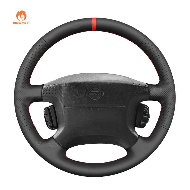 MEWANT Leather Car Steering Wheel Cover for Nissan Patrol /Patrol GR V y61 Wagon - Alcantara, Leather, Carbon Fiber, Easy Install, Non - Slip, Best Steering Wheel Cover