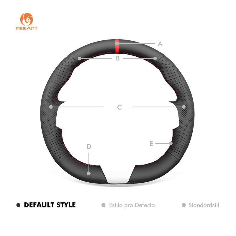 MEWANT Leather Car Steering Wheel Cover for Scion tC 2010 - 2016 - Alcantara, Leather, Carbon Fiber, Easy Install, Non - Slip, Best Steering Wheel Cover