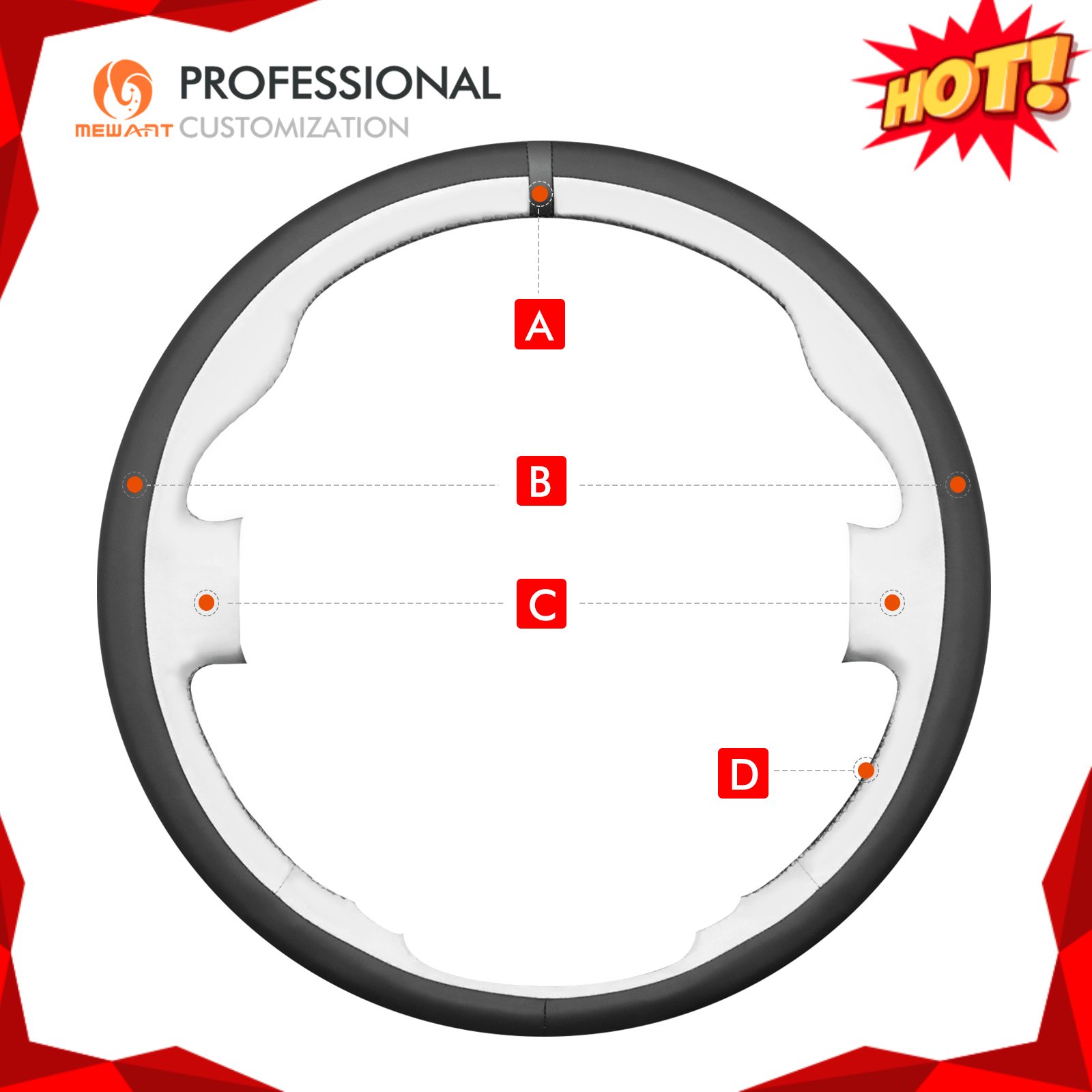 MEWANT Leather Car Steering Wheel Cover for Scion tC 2010 - 2016 - Alcantara, Leather, Carbon Fiber, Easy Install, Non - Slip, Best Steering Wheel Cover