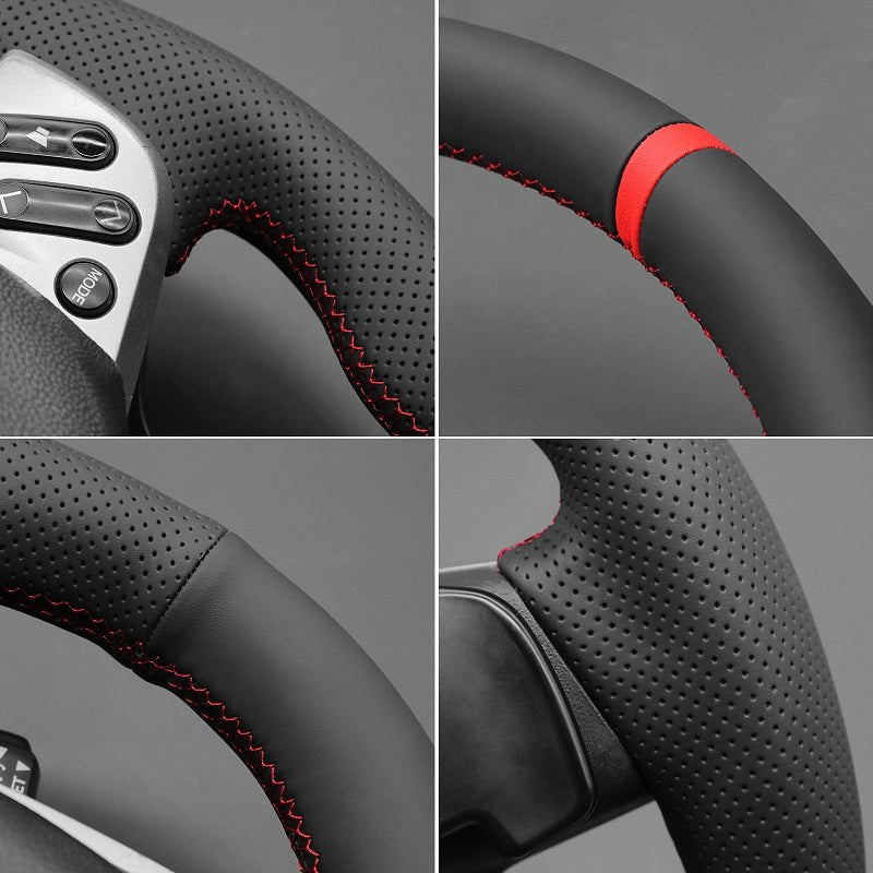 MEWANT Leather Car Steering Wheel Cover for Scion tC 2010 - 2016 - Alcantara, Leather, Carbon Fiber, Easy Install, Non - Slip, Best Steering Wheel Cover