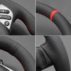 MEWANT Leather Car Steering Wheel Cover for Scion tC 2010 - 2016 - Alcantara, Leather, Carbon Fiber, Easy Install, Non - Slip, Best Steering Wheel Cover