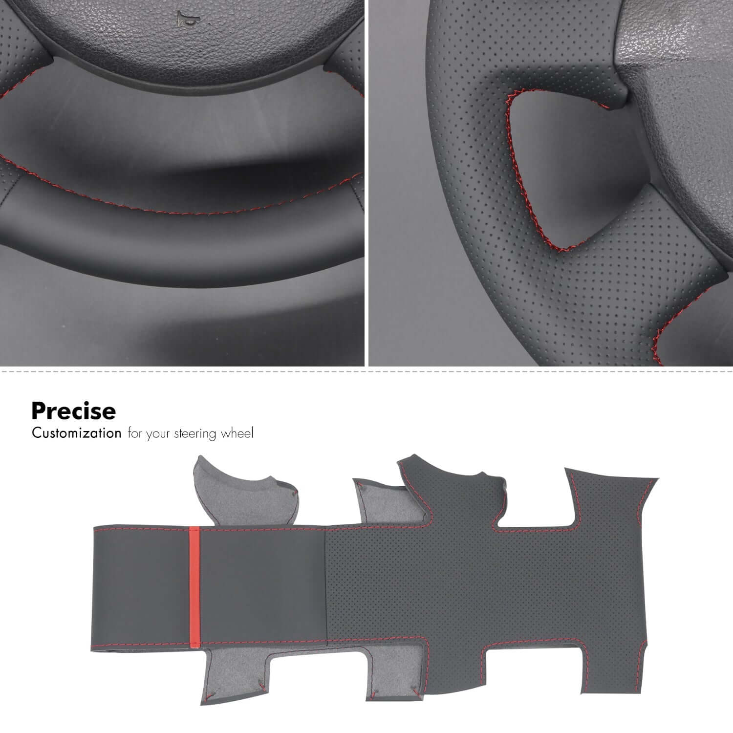 MEWANT Leather Car Steering Wheel Cover for Volkswagen VW Passat B6 / Passat Variant / Transporter - Alcantara, Leather, Carbon Fiber, Easy Install, Non - Slip, Best Steering Wheel Cover