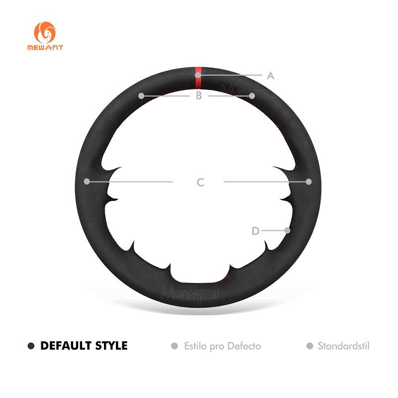 MEWANT Leather Car Steering Wheel Cover for Volvo S60 S80 V70 XC70 2001 - 2007 - Alcantara, Leather, Carbon Fiber, Easy Install, Non - Slip, Best Steering Wheel Cover