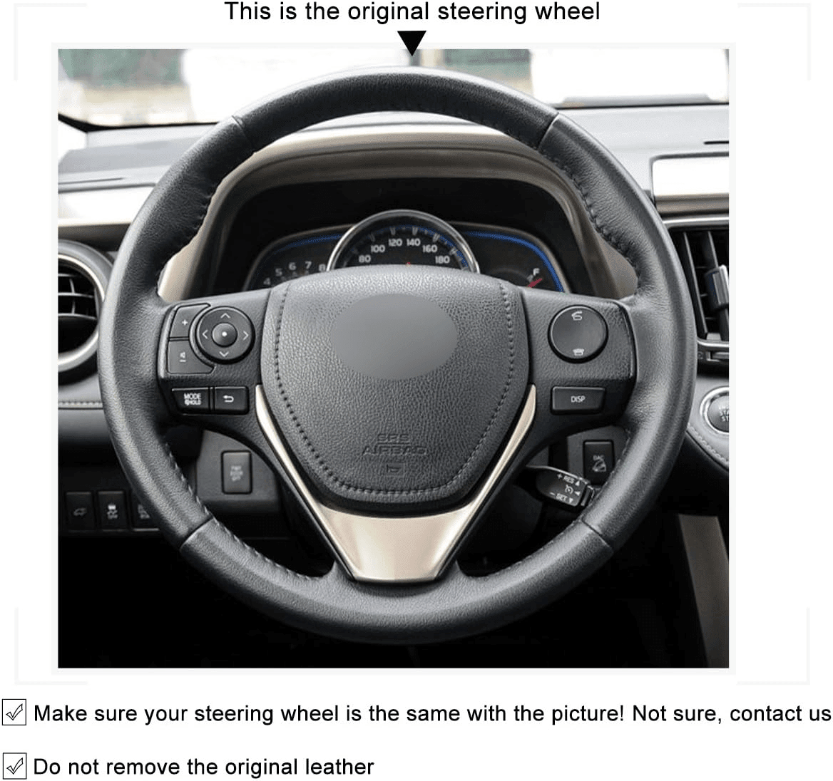 MEWANT Leather Car Steering Wheel Covers for Toyota RAV4 / Corolla / Corolla iM (US) / Auris / for Scion iM 2012 - 2019 - Alcantara, Leather, Carbon Fiber, Easy Install, Non - Slip, Best Steering Wheel Cover