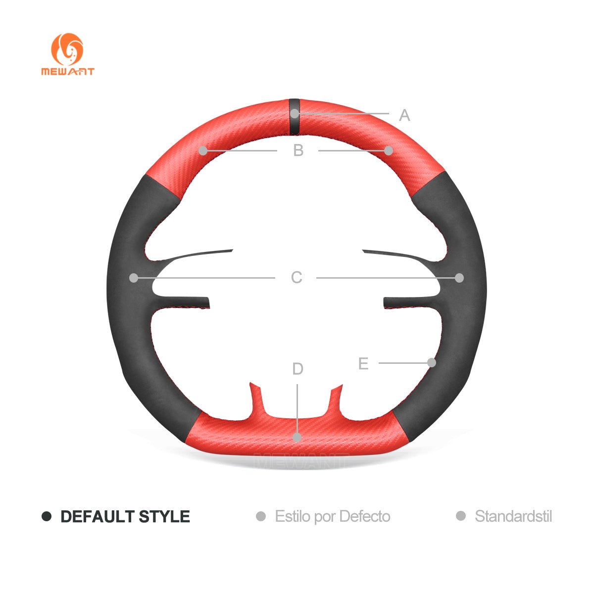 MEWANT Leather Carbon Fiber Car Steering Wheel Cover for Audi S1 (8X) S3 (8V) Sportback S4 (B8) Avant S5 (8T) S6 (C7) S7 (G8) RS Q3 (8U) SQ5 (8R) - Alcantara, Leather, Carbon Fiber, Easy Install, Non - Slip, Best Steering Wheel Cover