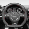 MEWANT Leather Carbon Fiber Car Steering Wheel Cover for Audi S1 (8X) S3 (8V) Sportback S4 (B8) Avant S5 (8T) S6 (C7) S7 (G8) RS Q3 (8U) SQ5 (8R) - Mewant Cover