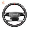 MEWANT Leather Suede Car Steering Wheel Cover for Audi A8/A8 L /A8 Quattro/S8 Quattro - Alcantara, Leather, Carbon Fiber, Easy Install, Non - Slip, Best Steering Wheel Cover