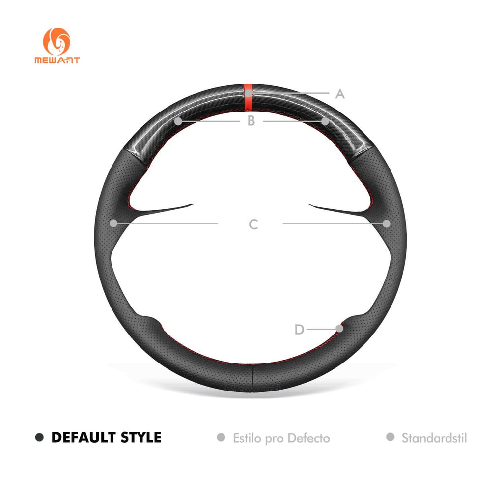 MEWANT Leather Suede Car Steering Wheel Cover for Audi A8/A8 L /A8 Quattro/S8 Quattro - Alcantara, Leather, Carbon Fiber, Easy Install, Non - Slip, Best Steering Wheel Cover