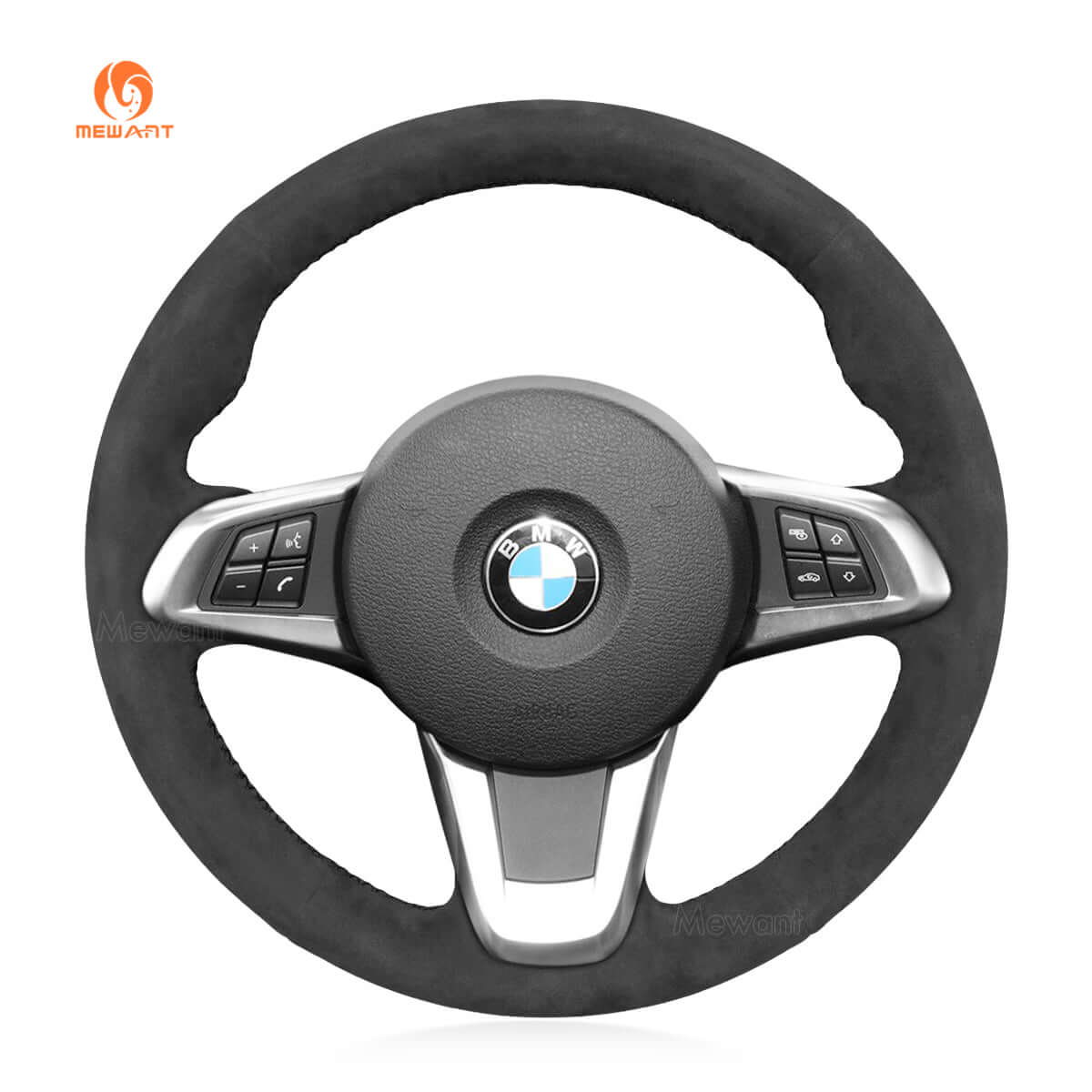 MEWANT Leather Suede Car Steering Wheel Cover for BMW Z4 E89 2009 - 2016 - Alcantara, Leather, Carbon Fiber, Easy Install, Non - Slip, Best Steering Wheel Cover