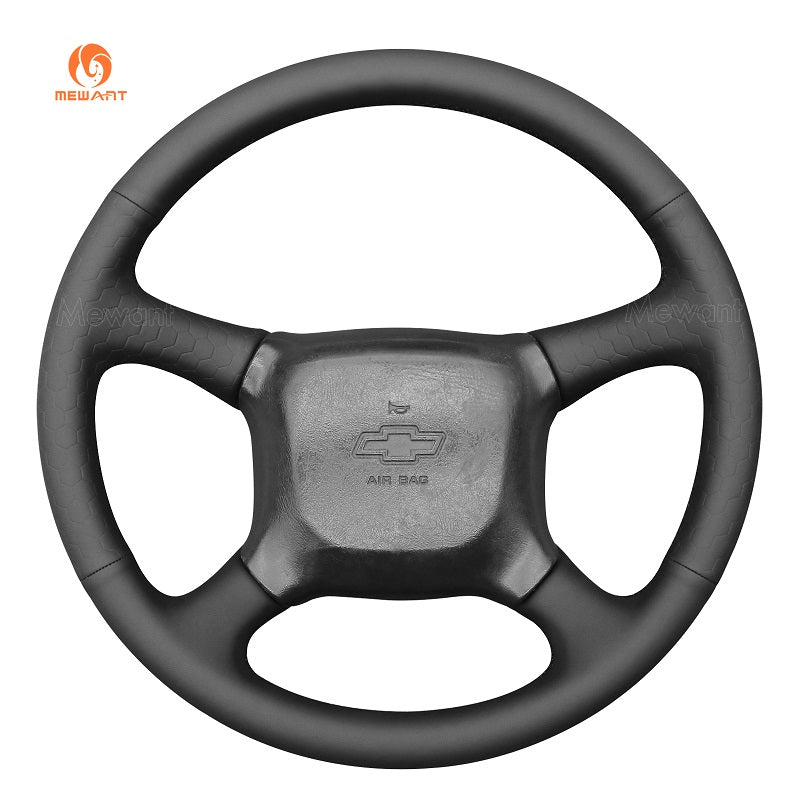 MEWANT Leather Suede Car Steering Wheel Cover for Chevrolet Silverado 1500 - Alcantara, Leather, Carbon Fiber, Easy Install, Non - Slip, Best Steering Wheel Cover