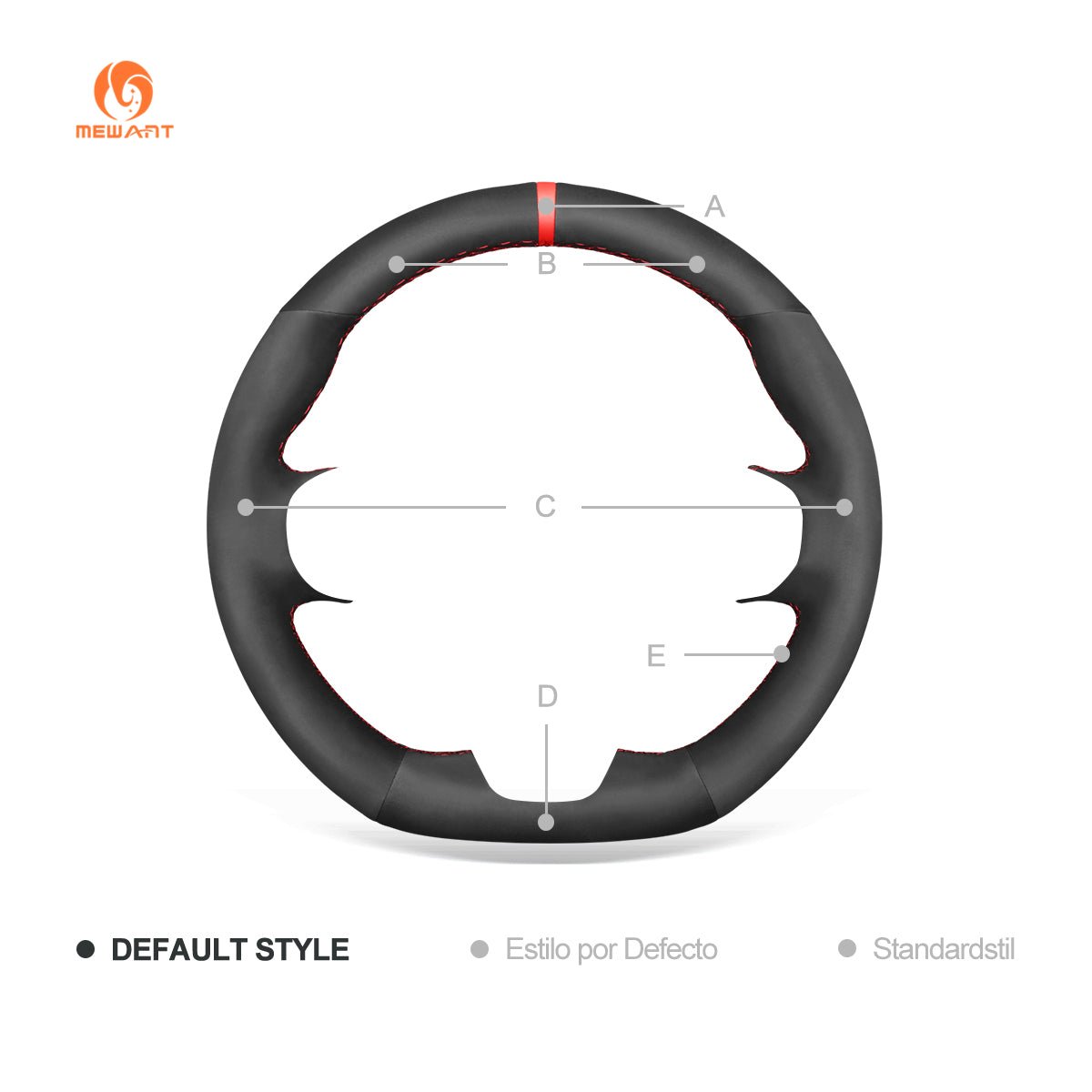 MEWANT Leather Suede Car Steering Wheel Cover for Ford Escape ST - Line/ Escape/ Ford Focus ST - Line/ Focus ST/ Kuga ST - Line/ Puma ST - Line/ Puma ST/ Fiesta ST - Line/ Fiesta ST - Alcantara, Leather, Carbon Fiber, Easy Install, Non - Slip, Best Steering Wheel Cover