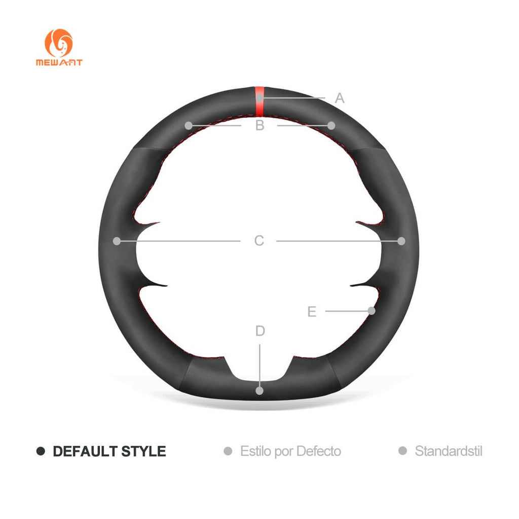 MEWANT Leather Suede Car Steering Wheel Cover for Ford Escape ST - Line/ Escape/ Ford Focus ST - Line/ Focus ST/ Kuga ST - Line/ Puma ST - Line/ Puma ST/ Fiesta ST - Line/ Fiesta ST - Alcantara, Leather, Carbon Fiber, Easy Install, Non - Slip, Best Steering Wheel Cover