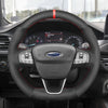 MEWANT Leather Suede Car Steering Wheel Cover for Ford Escape ST - Line/ Escape/ Ford Focus ST - Line/ Focus ST/ Kuga ST - Line/ Puma ST - Line/ Puma ST/ Fiesta ST - Line/ Fiesta ST - Mewant Cover