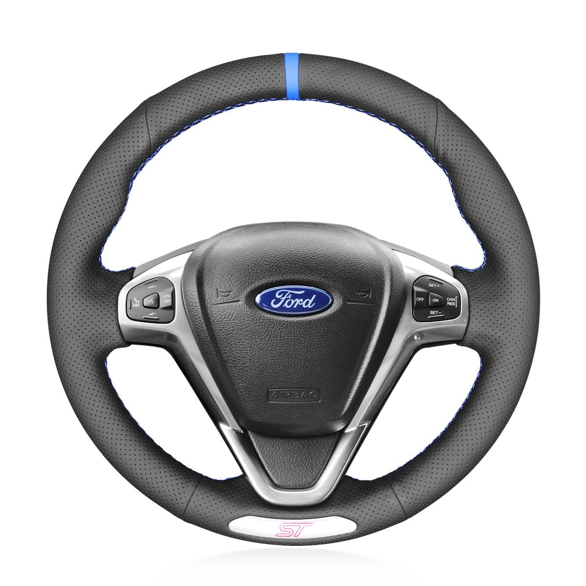 MEWANT Leather Suede Car Steering Wheel Cover for Ford Fiesta ST 2012 - 2017 - Mewant Cover