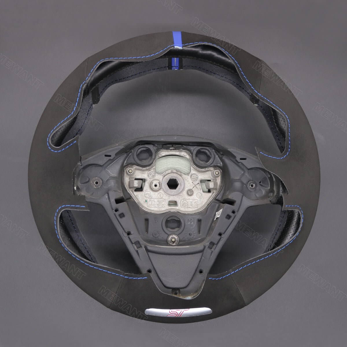 MEWANT Leather Suede Car Steering Wheel Cover for Ford Fiesta ST 2012 - 2017 - Alcantara, Leather, Carbon Fiber, Easy Install, Non - Slip, Best Steering Wheel Cover