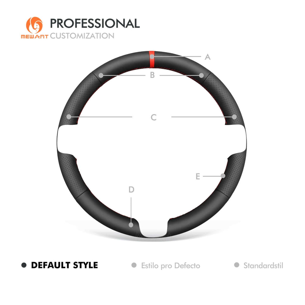 MEWANT Leather Suede Car Steering Wheel Cover for Ford Mustang 2005 - 2012 - Alcantara, Leather, Carbon Fiber, Easy Install, Non - Slip, Best Steering Wheel Cover