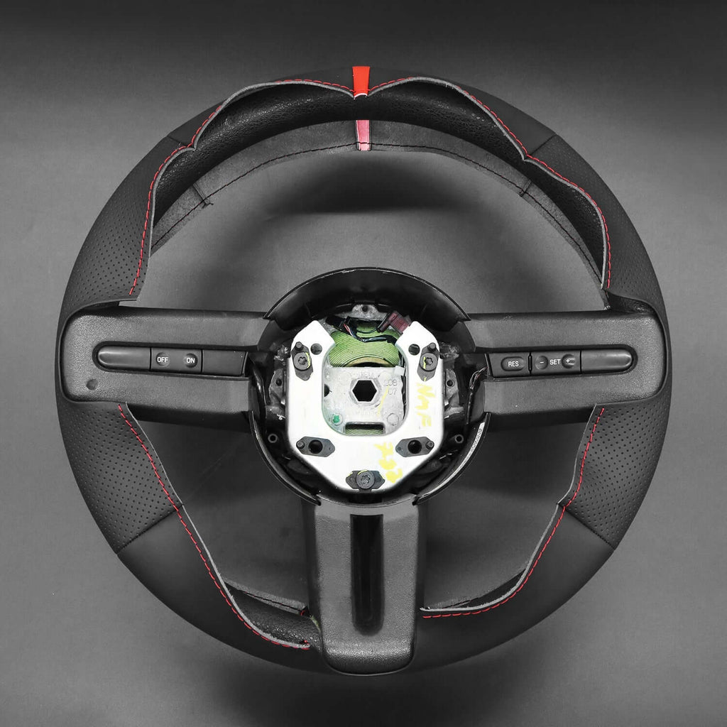MEWANT Leather Suede Car Steering Wheel Cover for Ford Mustang 2005 - 2012 - Alcantara, Leather, Carbon Fiber, Easy Install, Non - Slip, Best Steering Wheel Cover