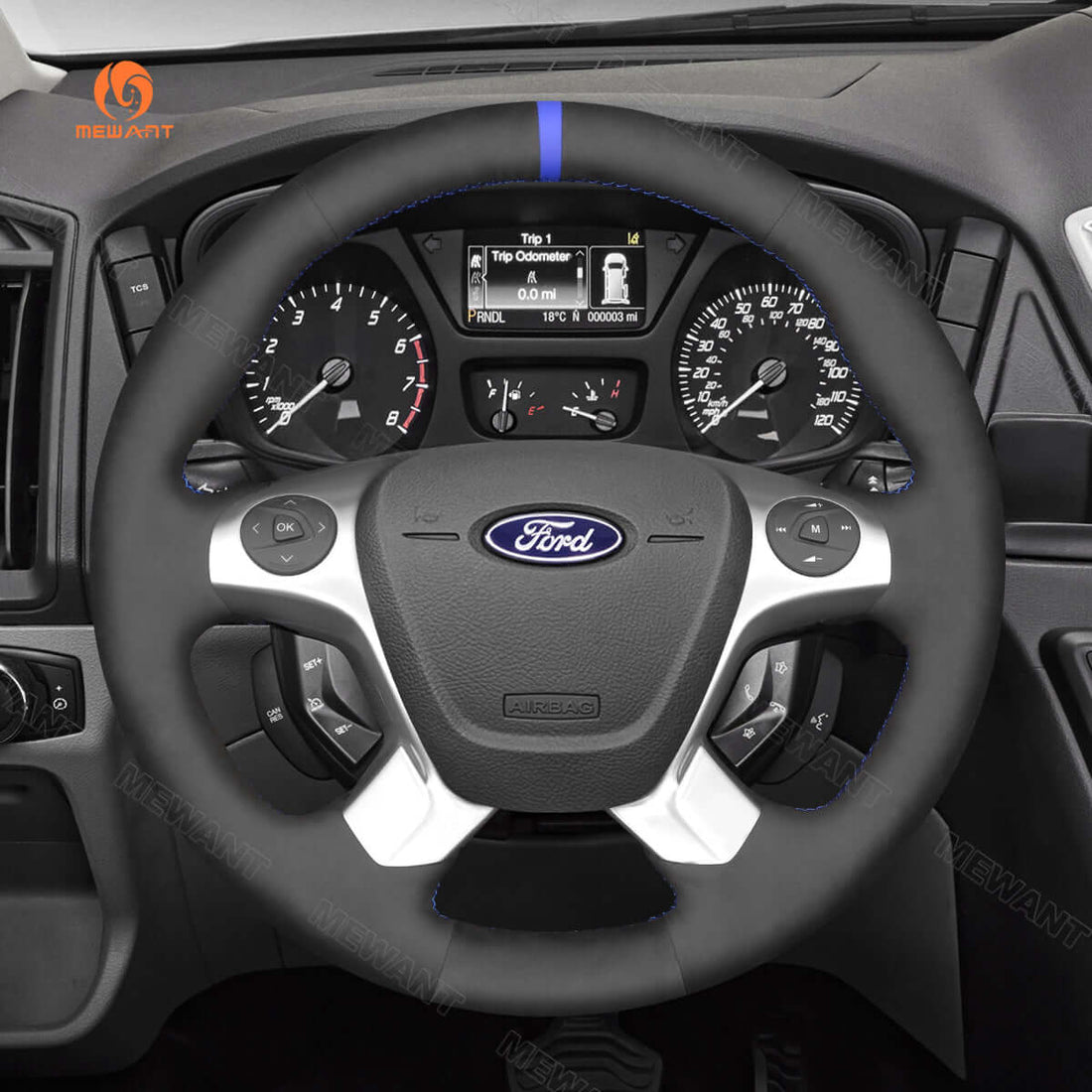 MEWANT Steering Wheel Cover for Ford Transit go Chassis Cab Connect Cutaway Passenger Wagon Custom Tourneo 2012-2024