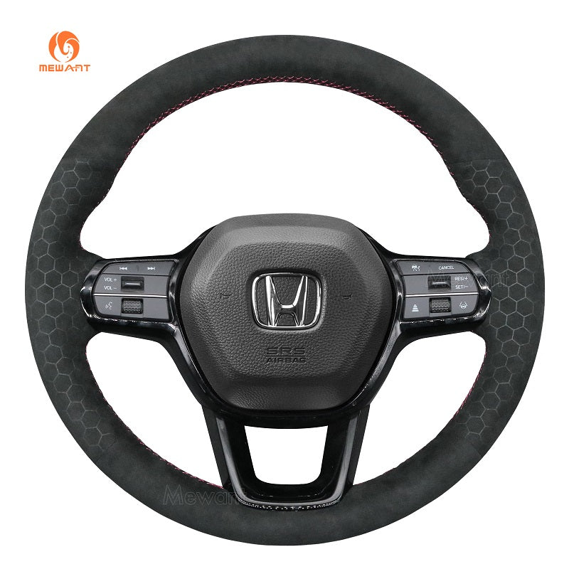 MEWANT Leather Suede Car Steering Wheel Cover for Honda Civic 11 XI 2021 - 2022 - Mewant Cover