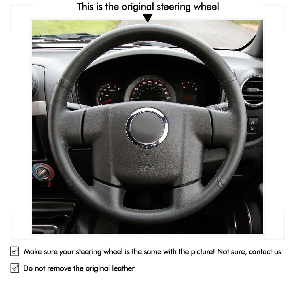 MEWANT Leather Suede Car Steering Wheel Cover for Isuzu D - MAX 2007 - 2011 - Alcantara, Leather, Carbon Fiber, Easy Install, Non - Slip, Best Steering Wheel Cover