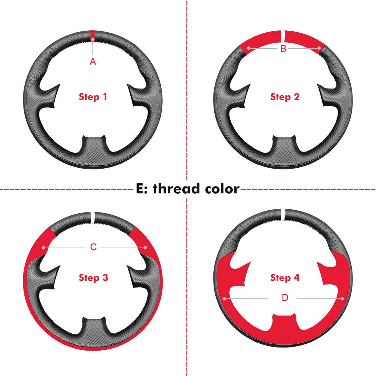 MEWANT Leather Suede Car Steering Wheel Cover for Isuzu D - MAX 2007 - 2011 - Alcantara, Leather, Carbon Fiber, Easy Install, Non - Slip, Best Steering Wheel Cover