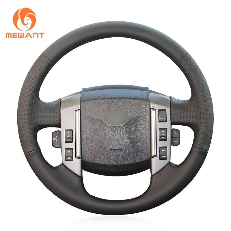MEWANT Leather Suede Car Steering Wheel Cover for Land Rover Range Rover Sport I(L320)/ LR3 (L319)/ LR2 (L359)/ Freelander 2 II(L359)/ Discovery (Discovery 3) II(L319) - Alcantara, Leather, Carbon Fiber, Easy Install, Non - Slip, Best Steering Wheel Cover