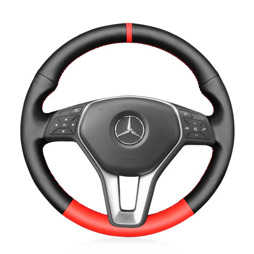 MEWANT Leather Suede Car Steering Wheel Cover for Mercedes Benz W246 W204 C117 C218 W212 X156 X204 - Mewant Cover