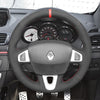 MEWANT Leather Suede Car Steering Wheel Cover for Renault Megane 3 (Coupe) RS 2010 - 2016 - Mewant Cover