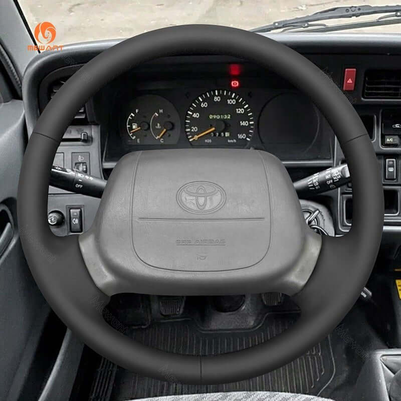 MEWANT Leather Suede Car Steering Wheel Cover for Toyota 4 Runner/ Avalon/ Tacoma/ Hilux/ Hiace/ Granvia/ Townace 1995 - 2004 - Alcantara, Leather, Carbon Fiber, Easy Install, Non - Slip, Best Steering Wheel Cover