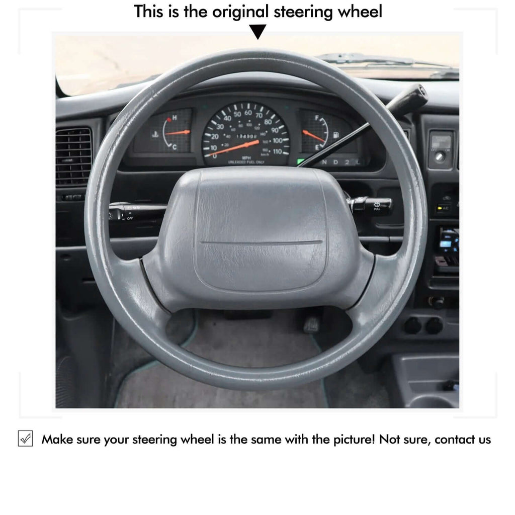 MEWANT Leather Suede Car Steering Wheel Cover for Toyota 4 Runner/ Avalon/ Tacoma/ Hilux/ Hiace/ Granvia/ Townace 1995 - 2004 - Alcantara, Leather, Carbon Fiber, Easy Install, Non - Slip, Best Steering Wheel Cover