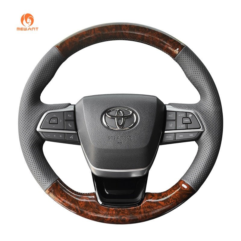 MEWANT Leather Suede Car Steering Wheel Cover for Toyota Highlander Sienna 2022 - Alcantara, Leather, Carbon Fiber, Easy Install, Non - Slip, Best Steering Wheel Cover