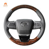 MEWANT Leather Suede Car Steering Wheel Cover for Toyota Highlander Sienna 2022 - Alcantara, Leather, Carbon Fiber, Easy Install, Non - Slip, Best Steering Wheel Cover