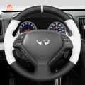 MEWANT Leather Suede Carbon Fiber Car Steering for Infiniti G25 EX EX35 Q40 Q60 QX50 - Alcantara, Leather, Carbon Fiber, Easy Install, Non - Slip, Best Steering Wheel Cover