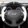 MEWANT Leather Suede Carbon Fiber Car Steering for Infiniti G25 EX EX35 Q40 Q60 QX50 - Alcantara, Leather, Carbon Fiber, Easy Install, Non - Slip, Best Steering Wheel Cover