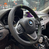 MEWANT Leather Suede Carbon Fiber Car Steering Wheel Cover for BMW 2 Series F45 F46 X1 F48 X2 F39 - Alcantara, Leather, Carbon Fiber, Easy Install, Non - Slip, Best Steering Wheel Cover