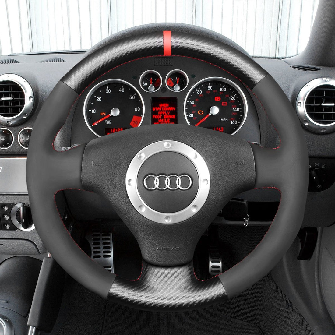 MEWANT Steering Wheel Cover for Audi A2 A3 Sportback A4 Avant A6 A8 TT S3 S4 RS 4 RS 6 1999-2006