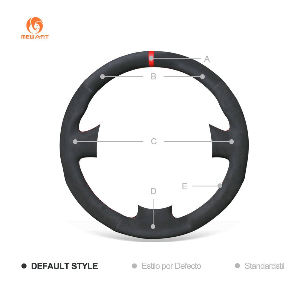 MEWANT Leather Suede Carbon Fiber Car Steering Wheel Cover for Audi A2 (8Z) A3 (8L) Sportback A4 (B6) Avant A6 (C5) A8 (D2) TT (8N) S3 S4 RS 4 RS 6 for A2 (8Z) A3 (8L) Sportback A4 (B6) Avant A6 (C5) A8 (D2) TT (8N) S3 S4 RS 4 RS 6 - Alcantara, Leather, Carbon Fiber, Easy Install, Non - Slip, Best Steering Wheel Cover
