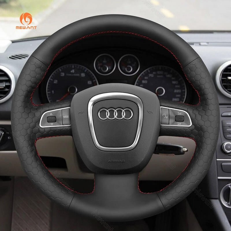 MEWANT Steering Wheel Cover for Audi A3 Sportback A4 Avant A5 A6 A8 Q5 Q7 S3 S4 S5 S6 S8 RS Exeo ST 2004-2011