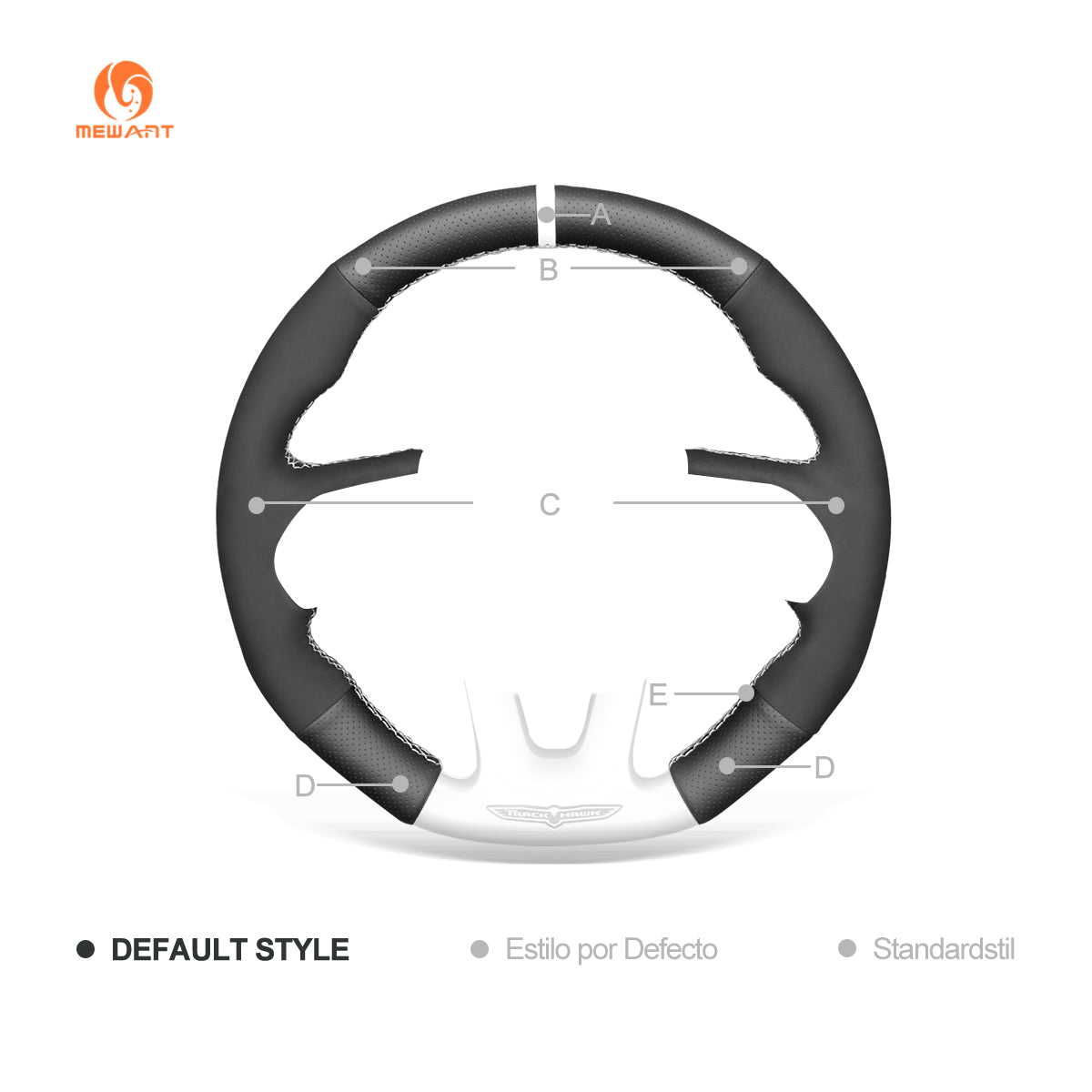 MEWANT Leather Suede Carbon Fiber Car Steering Wheel Cover for Dodge (SRT) Challenger Dodge Charger Durango - Alcantara, Leather, Carbon Fiber, Easy Install, Non - Slip, Best Steering Wheel Cover