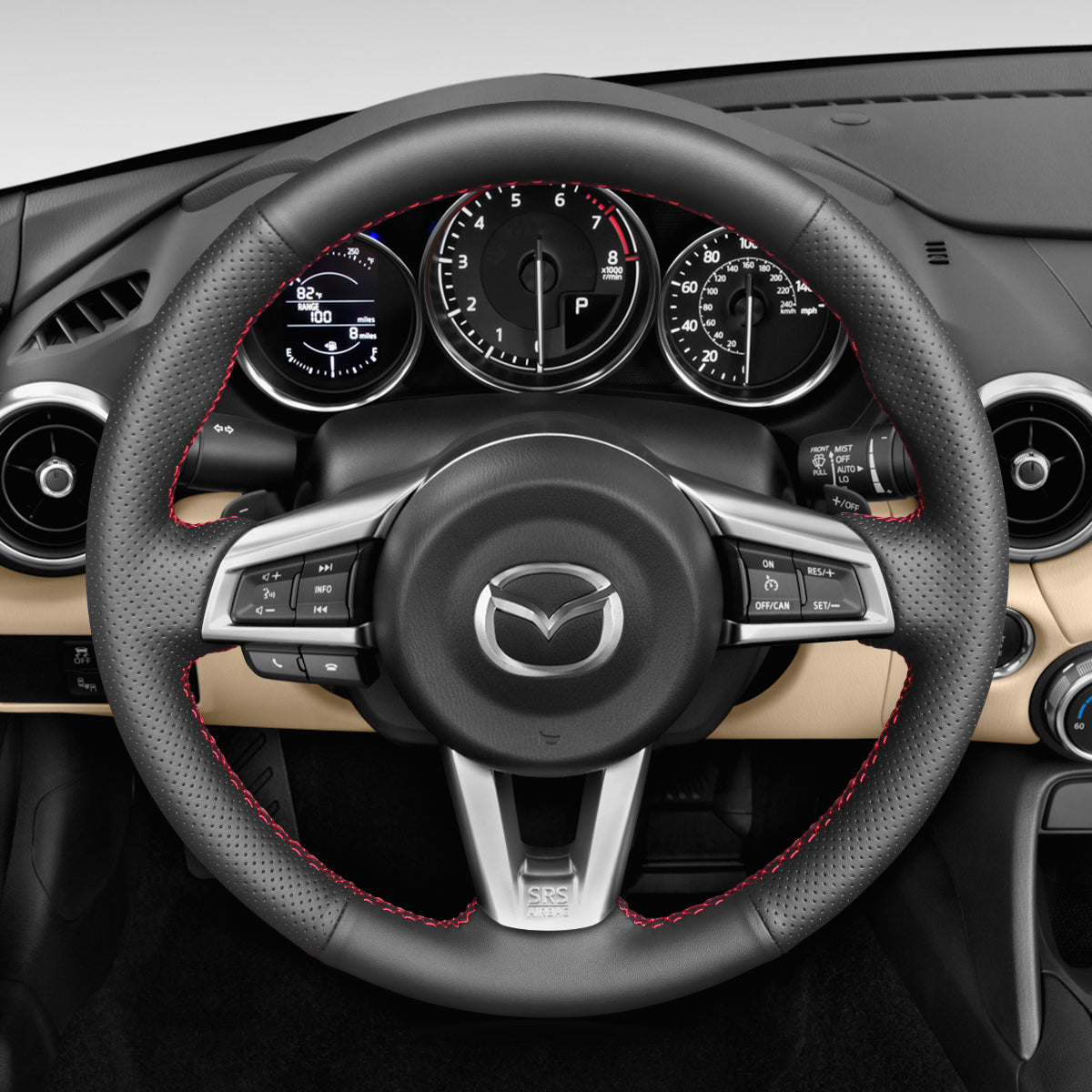 MEWANT Leather Suede Carbon Fiber Car Steering Wheel Cover for Mazda MX - 5 2016 - 2019 - Mewant Cover